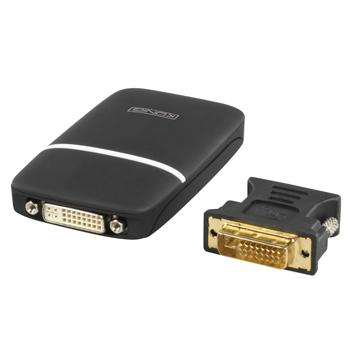 CMP-USBVGA11 Omvormer usb a male - dvi-d 24+1-pins female / d-sub 15-pins female zwart Product foto